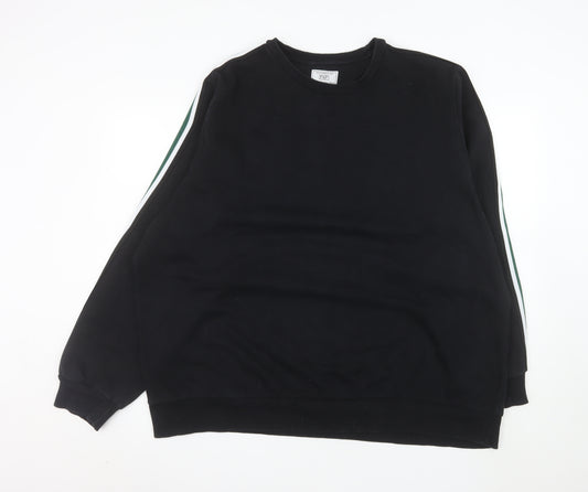 F&F Men's Black 3XL Pullover Sweatshirt Crew Neck Cotton Blend