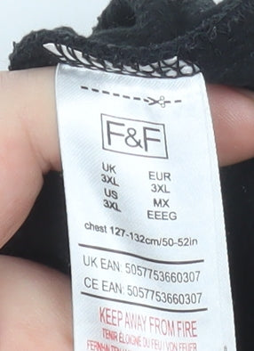 F&F Men's Black 3XL Pullover Sweatshirt Crew Neck Cotton Blend