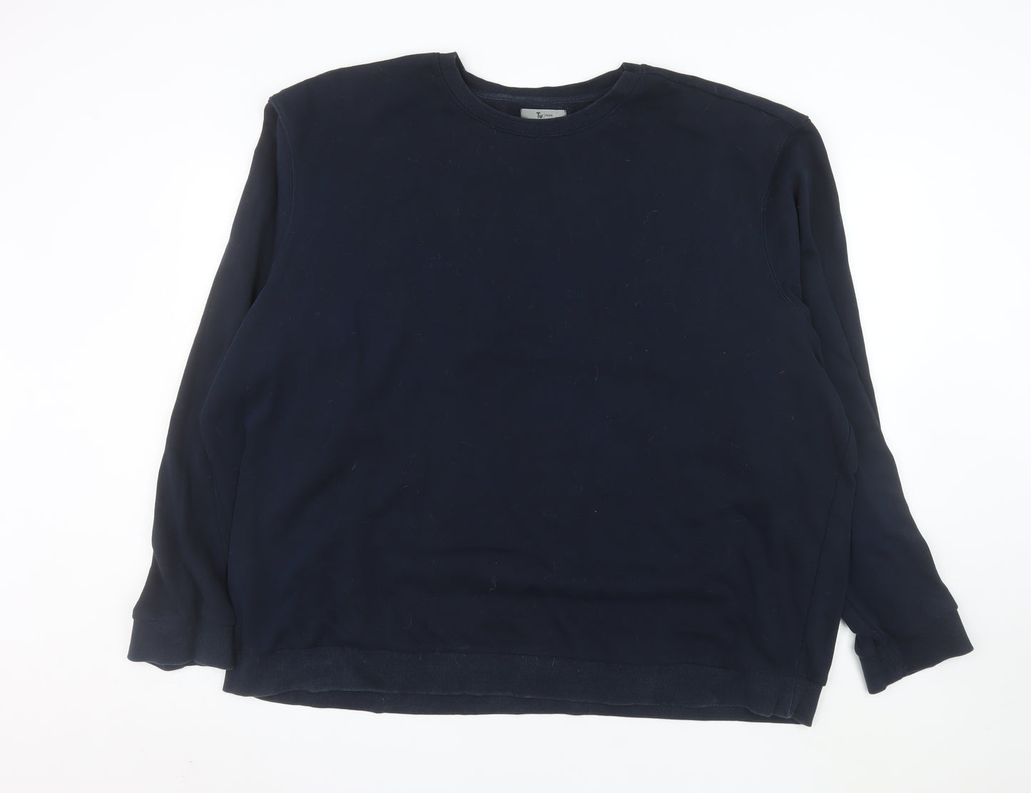 Tu Mens Blue 3XL Pullover Sweatshirt Cotton Blend Crew Neck