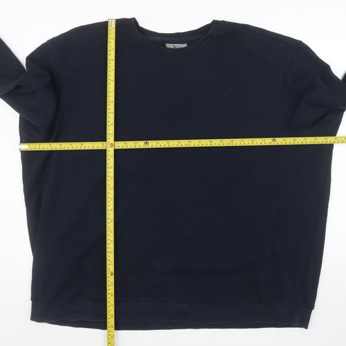 Tu Mens Blue 3XL Pullover Sweatshirt Cotton Blend Crew Neck