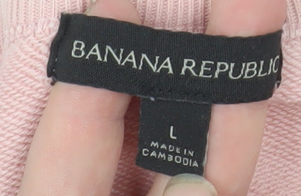 Banana Republic Men's Pink Cotton Crew Neck Pullover Sweatshirt L