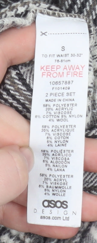 ASOS DESIGN Men's Grey Check Flannel Pyjama Pants S