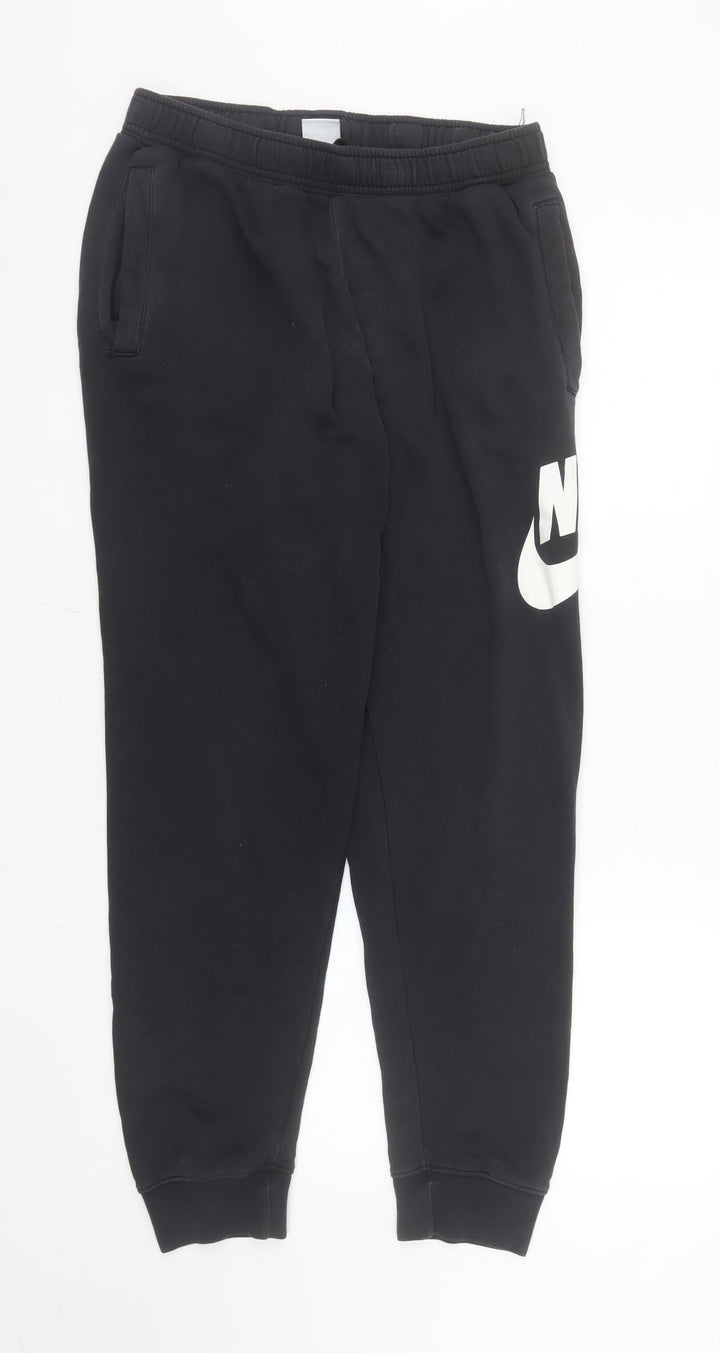 Nike Men Black Jogger Sweatpants M Fleece Regular Fit Activewear
