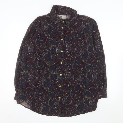 Capacity Men’s Multicoloured Paisley Cotton Long Sleeve Button-Up Shirt XL