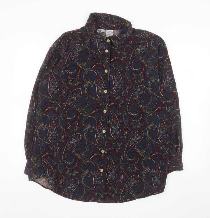 Capacity Men’s Multicoloured Paisley Cotton Long Sleeve Button-Up Shirt XL