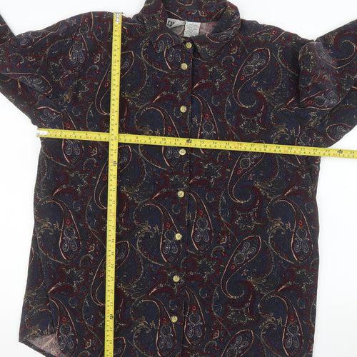 Capacity Men’s Multicoloured Paisley Cotton Long Sleeve Button-Up Shirt XL