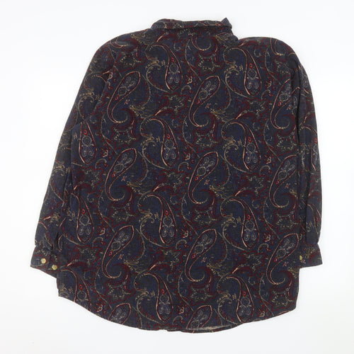 Capacity Men’s Multicoloured Paisley Cotton Long Sleeve Button-Up Shirt XL