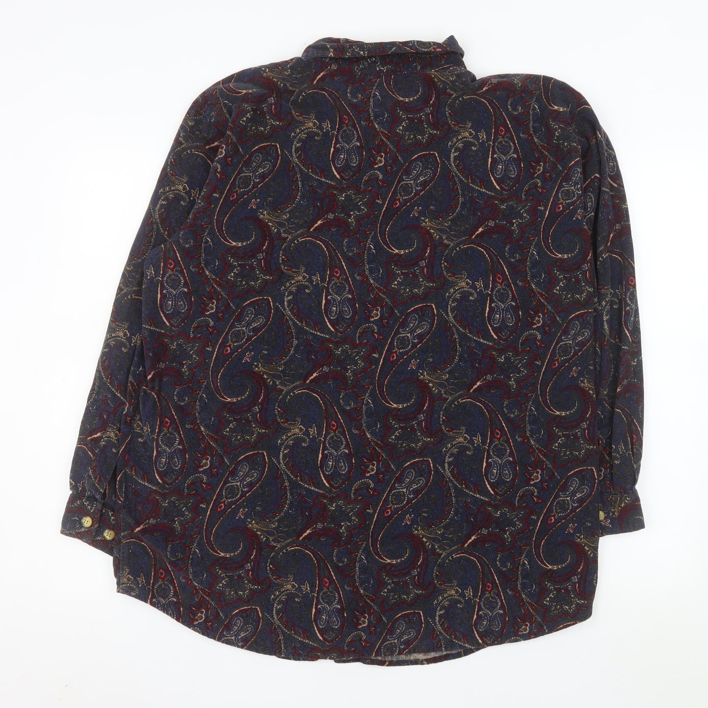 Capacity Men’s Multicoloured Paisley Cotton Long Sleeve Button-Up Shirt XL