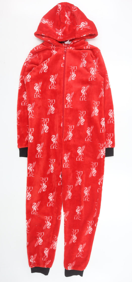 Liverpool FC Boys Red Fleece Hooded One Piece Pyjamas 11-12 Years