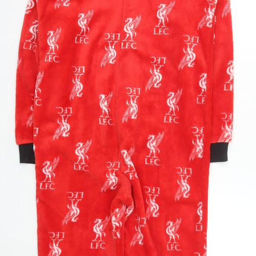 Liverpool FC Boys Red Fleece Hooded One Piece Pyjamas 11-12 Years