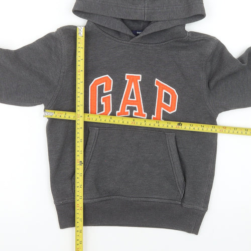 GAP Boys Grey Pullover Hoodie 6-7 Years Cotton Blend Casual Sweatshirt