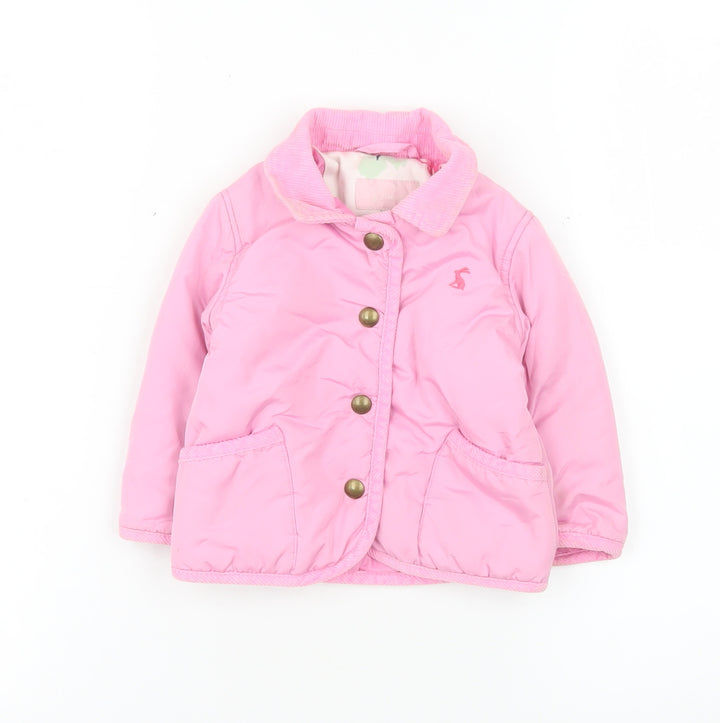 Joules Girls Pink Quilted Polyester Lined Basic Jacket 9-12 Months