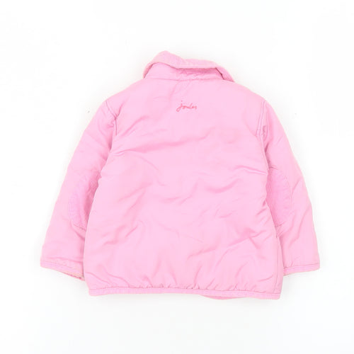 Joules Girls Pink Quilted Polyester Lined Basic Jacket 9-12 Months