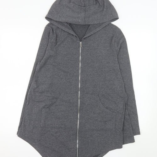 Urban CoCo Women's Grey Hooded Full Zip Jersey Jacket M