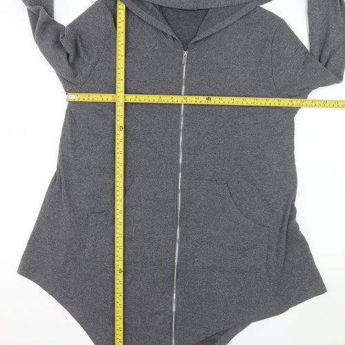 Urban CoCo Women's Grey Hooded Full Zip Jersey Jacket M