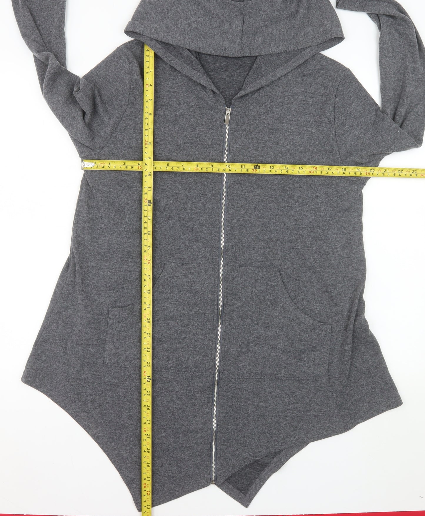 Urban CoCo Women's Grey Hooded Full Zip Jersey Jacket M