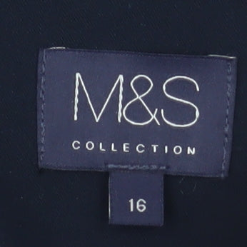 Marks and Spencer Women Black Single-Breasted Blazer Size 16