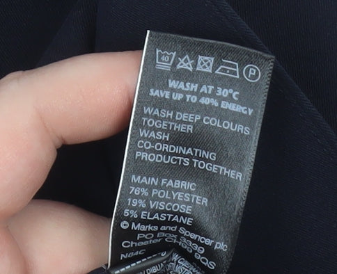Marks and Spencer Women Black Single-Breasted Blazer Size 16