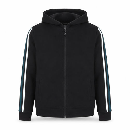 Matalan Men’s Black Hooded Full Zip Basic Jacket Size L Cotton Blend