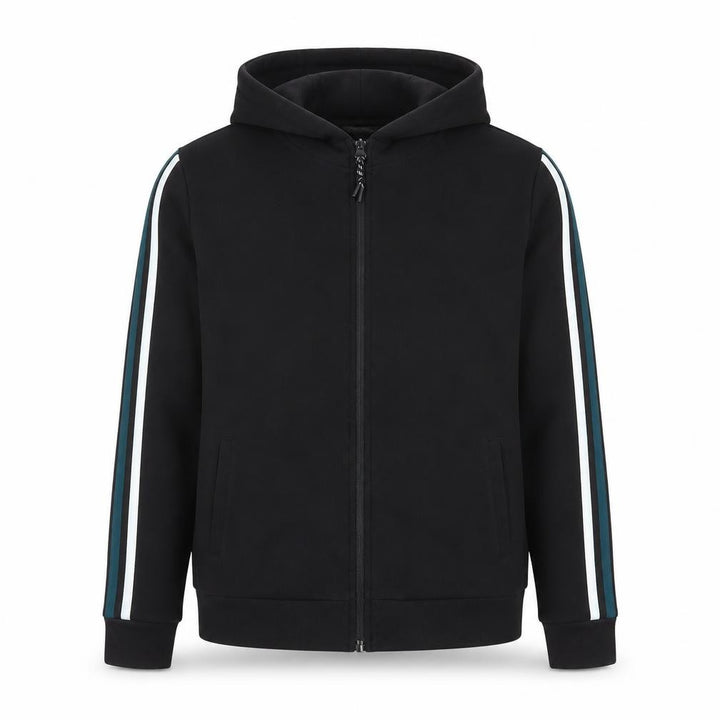 Matalan Men’s Black Hooded Full Zip Basic Jacket Size L Cotton Blend