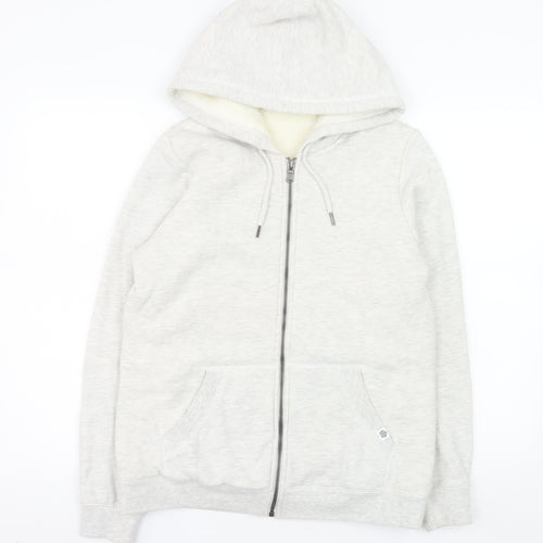 TOG24 Women’s Grey Hooded Full Zip Fleece Lined Jacket Size 10
