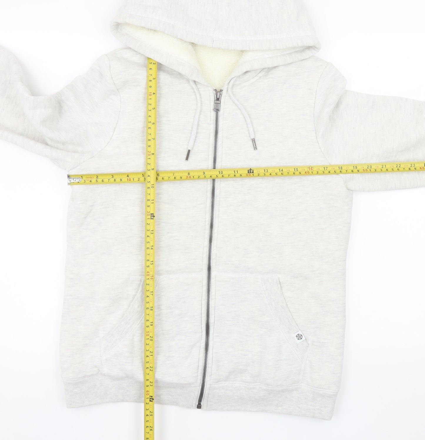 TOG24 Women’s Grey Hooded Full Zip Fleece Lined Jacket Size 10