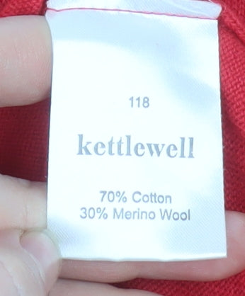 Kettlewell Women’s Red Merino Cotton Crew Neck Long Sleeve Jumper M