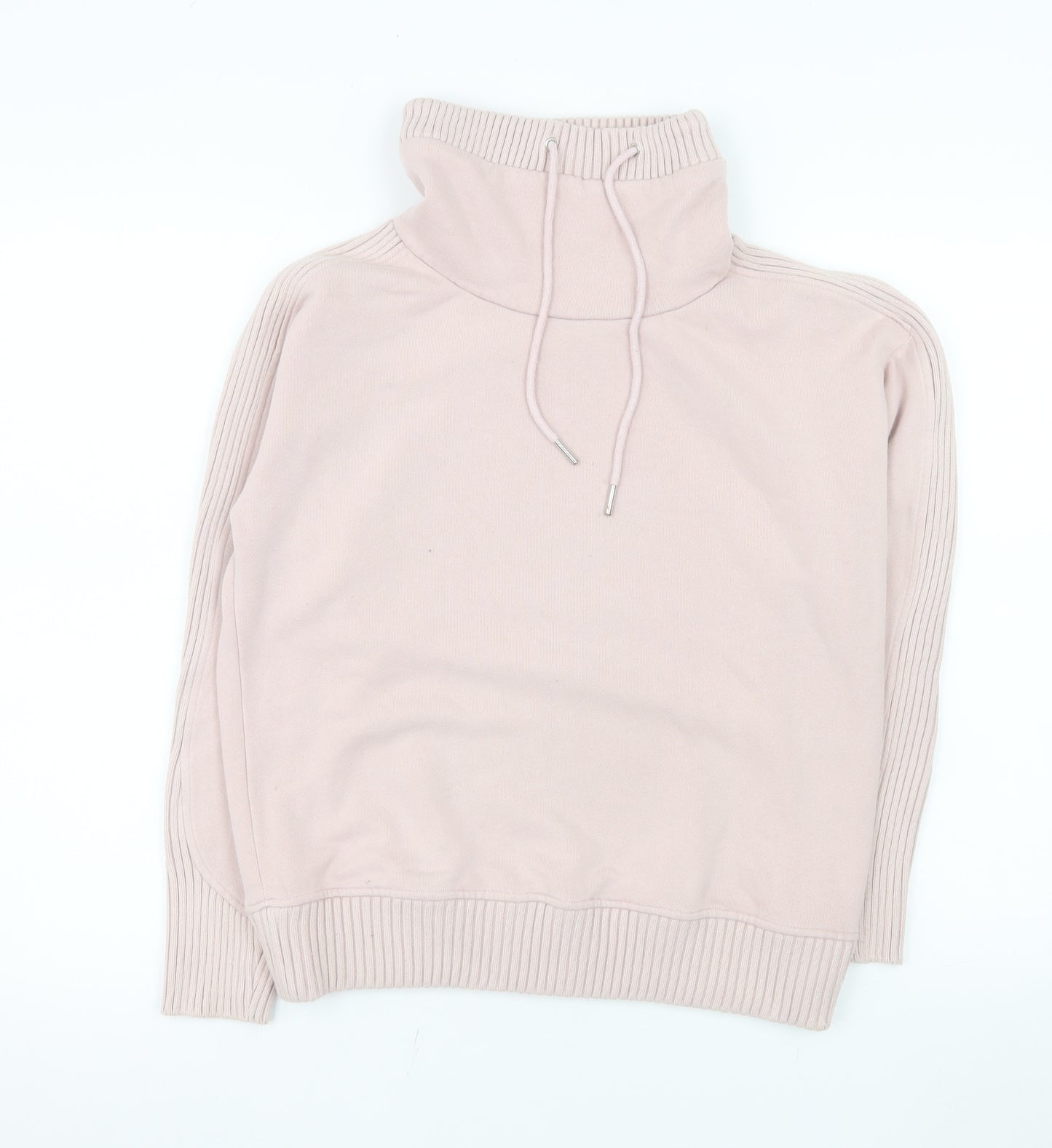 Mint Velvet Womens Beige Pullover Sweatshirt Size S High Neck Cotton Blend