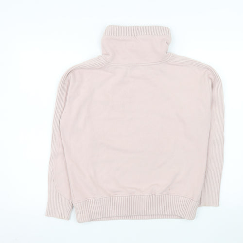 Mint Velvet Womens Beige Pullover Sweatshirt Size S High Neck Cotton Blend