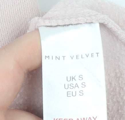 Mint Velvet Womens Beige Pullover Sweatshirt Size S High Neck Cotton Blend