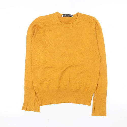 Zara Women’s Yellow Crew Neck Long Sleeve Pullover Jumper Size 8