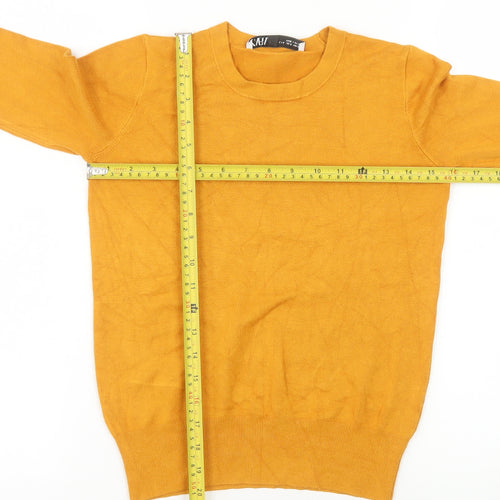 Zara Women’s Yellow Crew Neck Long Sleeve Pullover Jumper Size 8