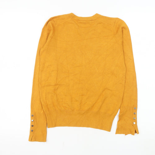 Zara Women’s Yellow Crew Neck Long Sleeve Pullover Jumper Size 8