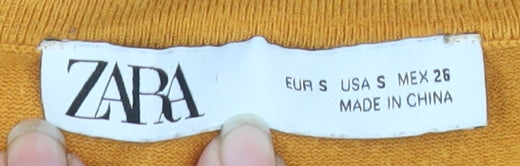 Zara Women’s Yellow Crew Neck Long Sleeve Pullover Jumper Size 8