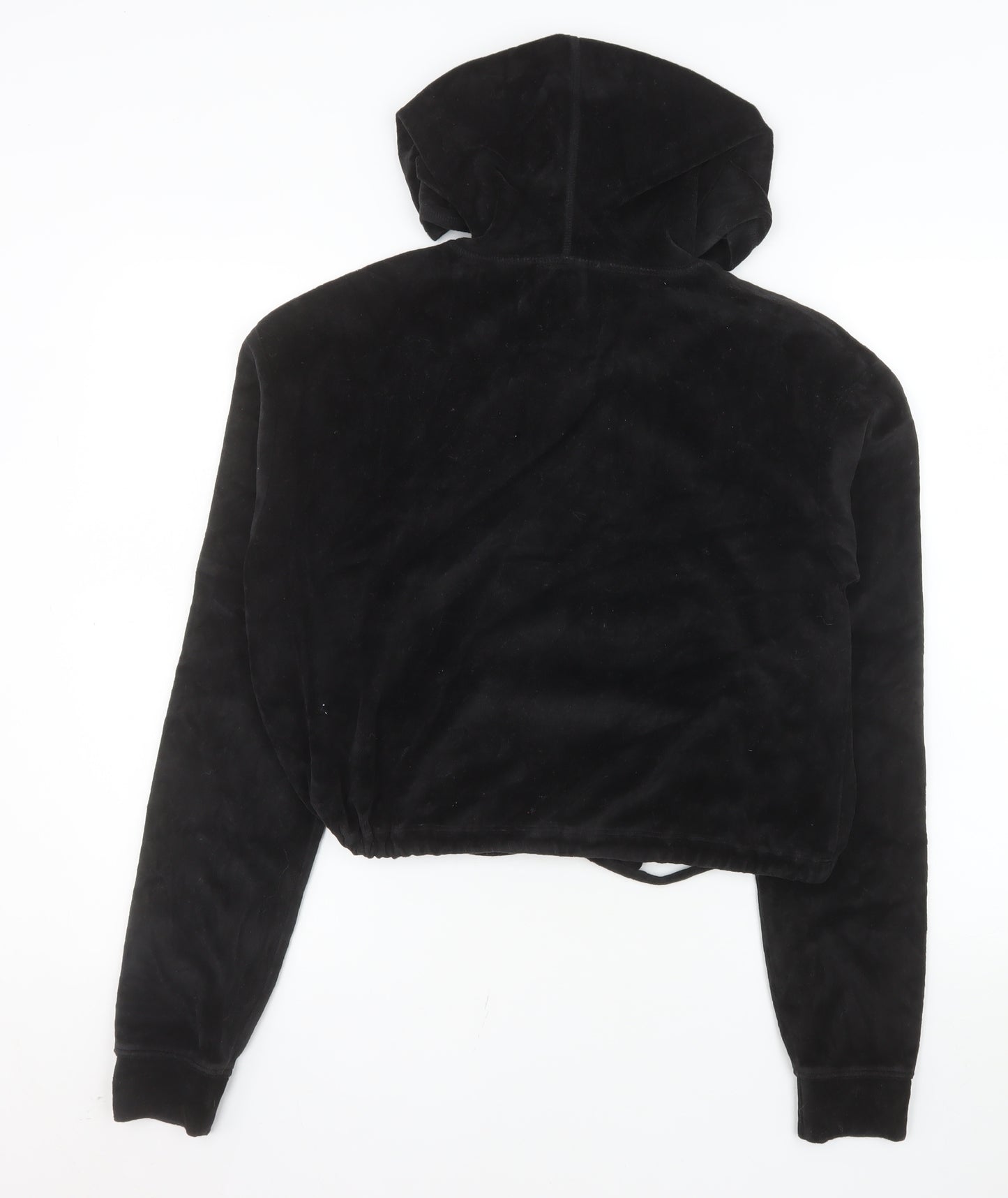 Year of Ours Womens Black Medium Pullover Hoodie Drawstring Hem Cotton Blend