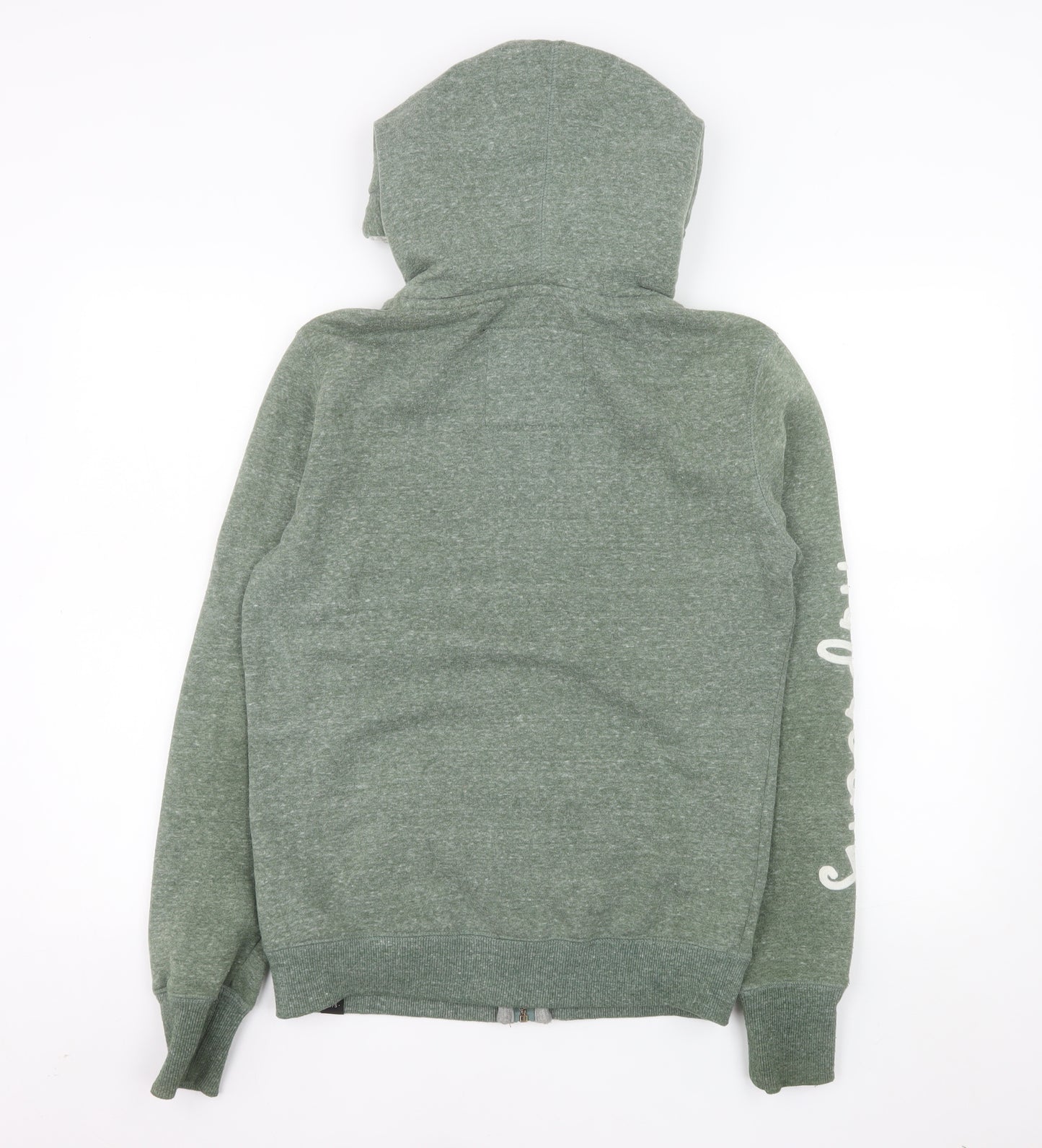 Superdry Women’s Green Hooded Fleece Lined Zip Jacket Size 12