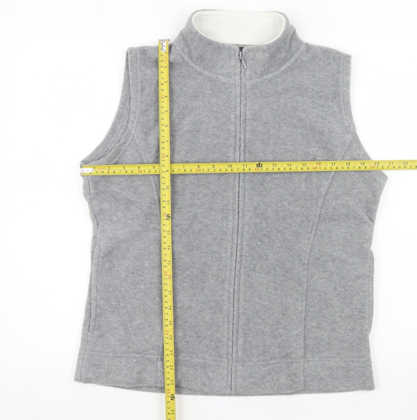 Isle Essentials Women's Grey Fleece Bodywarmer Waistcoat Size 14