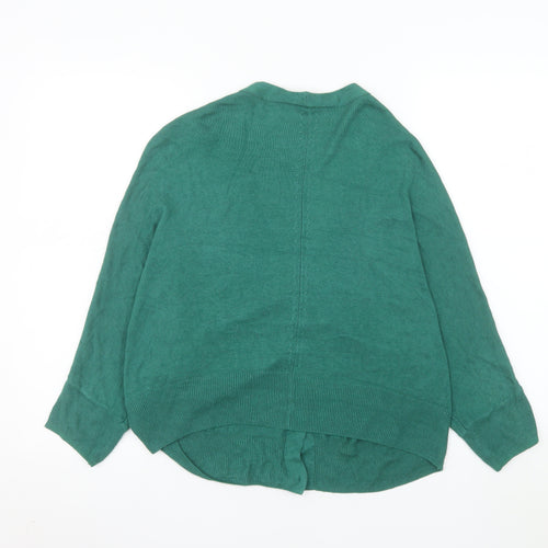 Marks and Spencer Women Green Relaxed Fit V-Neck Button Cardigan Size 16
