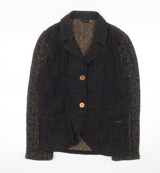 Blue Willi's Women's Brown L Knitted Cotton Blazer Jacket