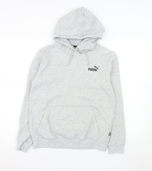 Puma Women's Grey Pullover Hoodie Cotton Blend Size M