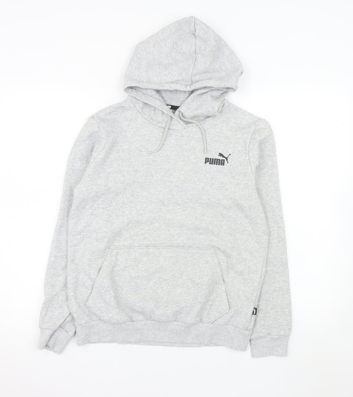 Puma Women's Grey Pullover Hoodie Cotton Blend Size M