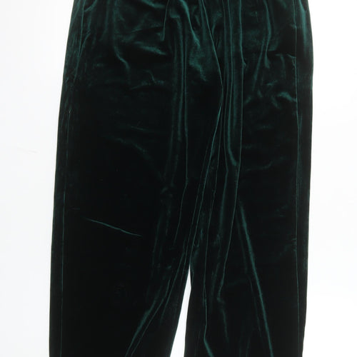 Pour Moi Womens Green Velvet Stretch Trousers Size 14