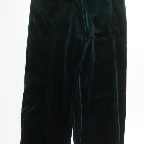 Pour Moi Womens Green Velvet Stretch Trousers Size 14