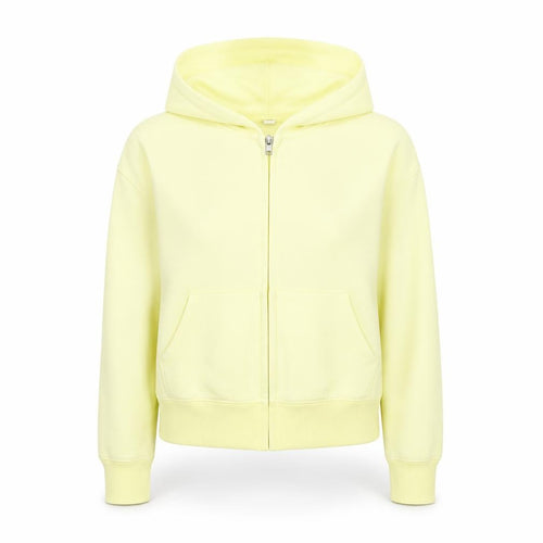 Uniqlo Women Yellow Hooded Full Zip Cotton Jacket M