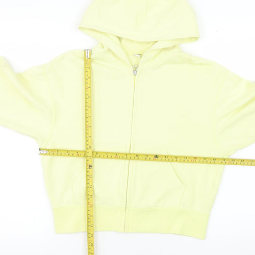 Uniqlo Women Yellow Hooded Full Zip Cotton Jacket M