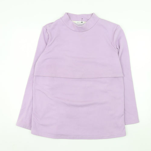 Smallshow Womens Lilac Long Sleeve Maternity Pullover Sweatshirt Size L