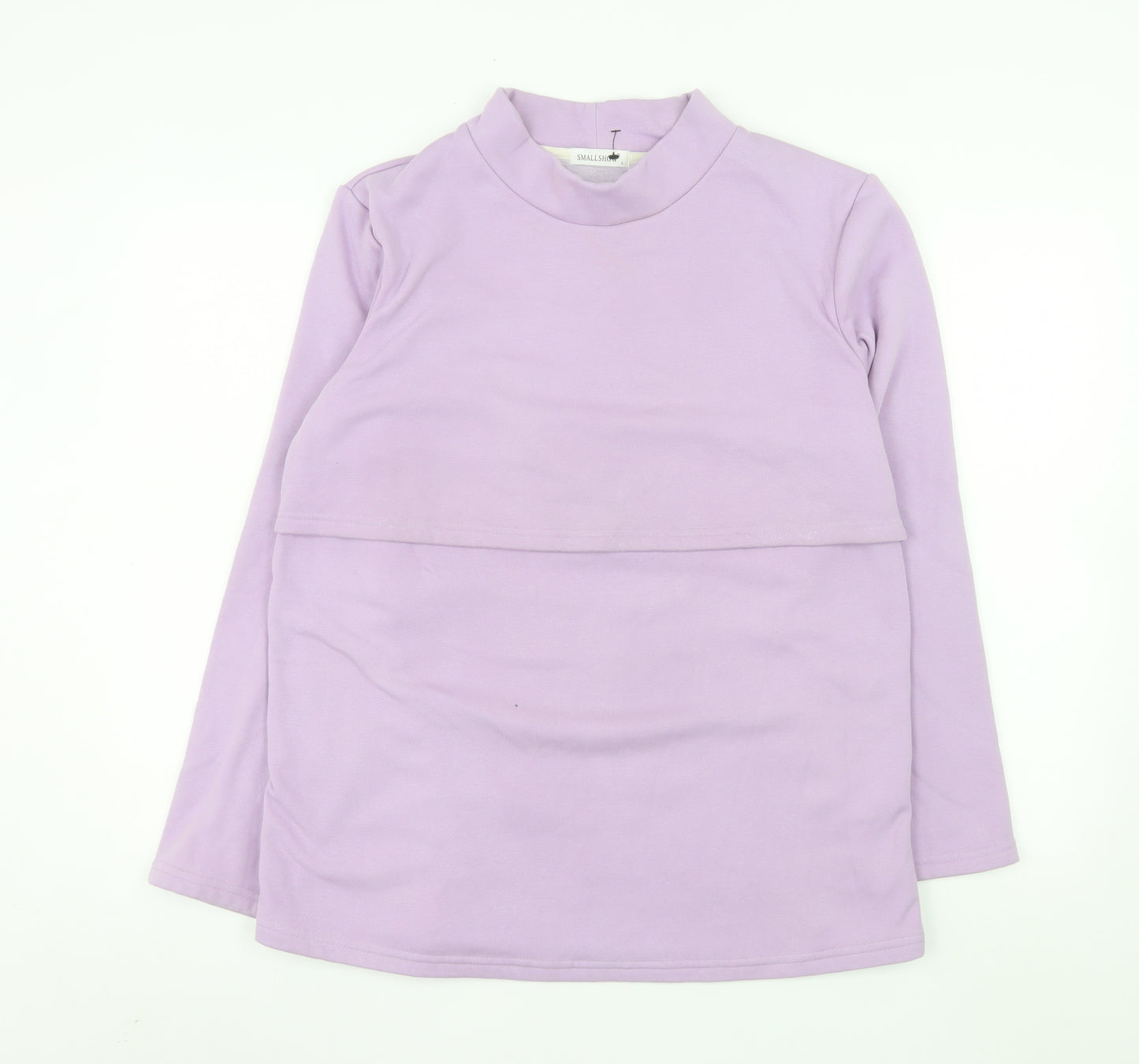 Smallshow Womens Lilac Long Sleeve Maternity Pullover Sweatshirt Size L