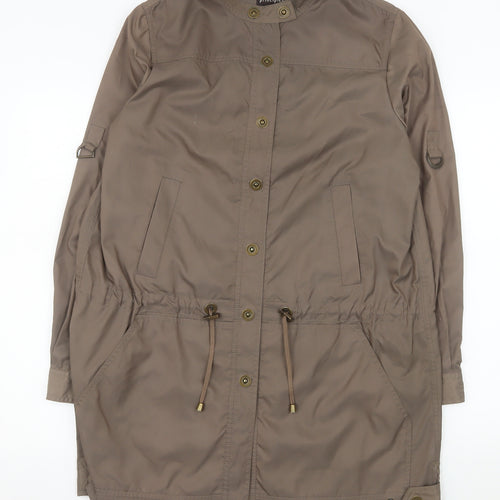 Principles Womens Brown Long Parka Coat Size 12 Lightweight