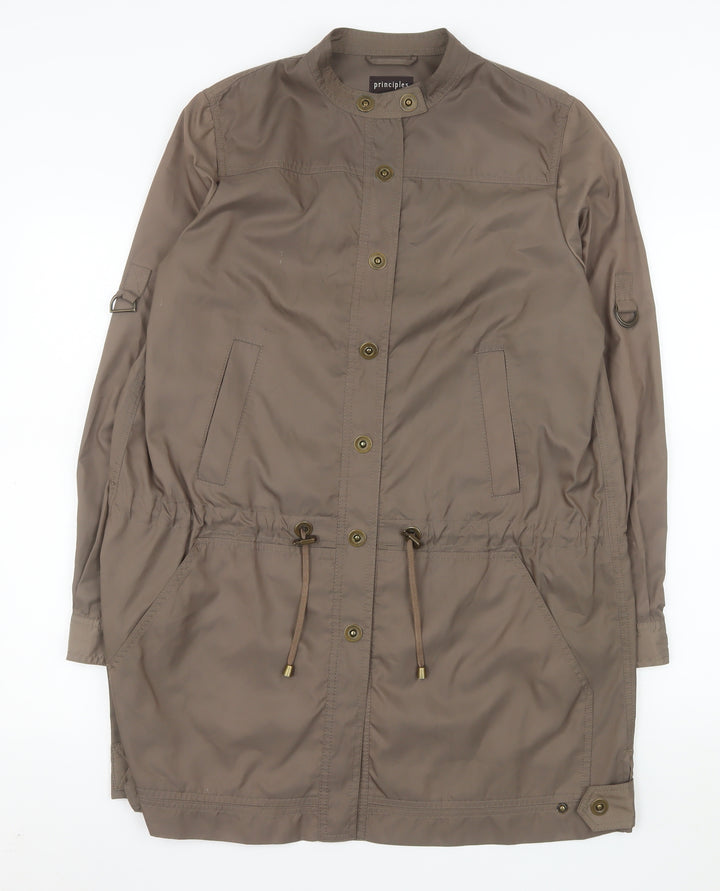 Principles Womens Brown Long Parka Coat Size 12 Lightweight