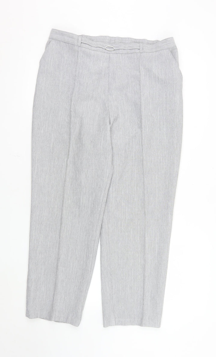 Marks and Spencer Women's Grey Marl Size 16 Straight Leg Trousers
